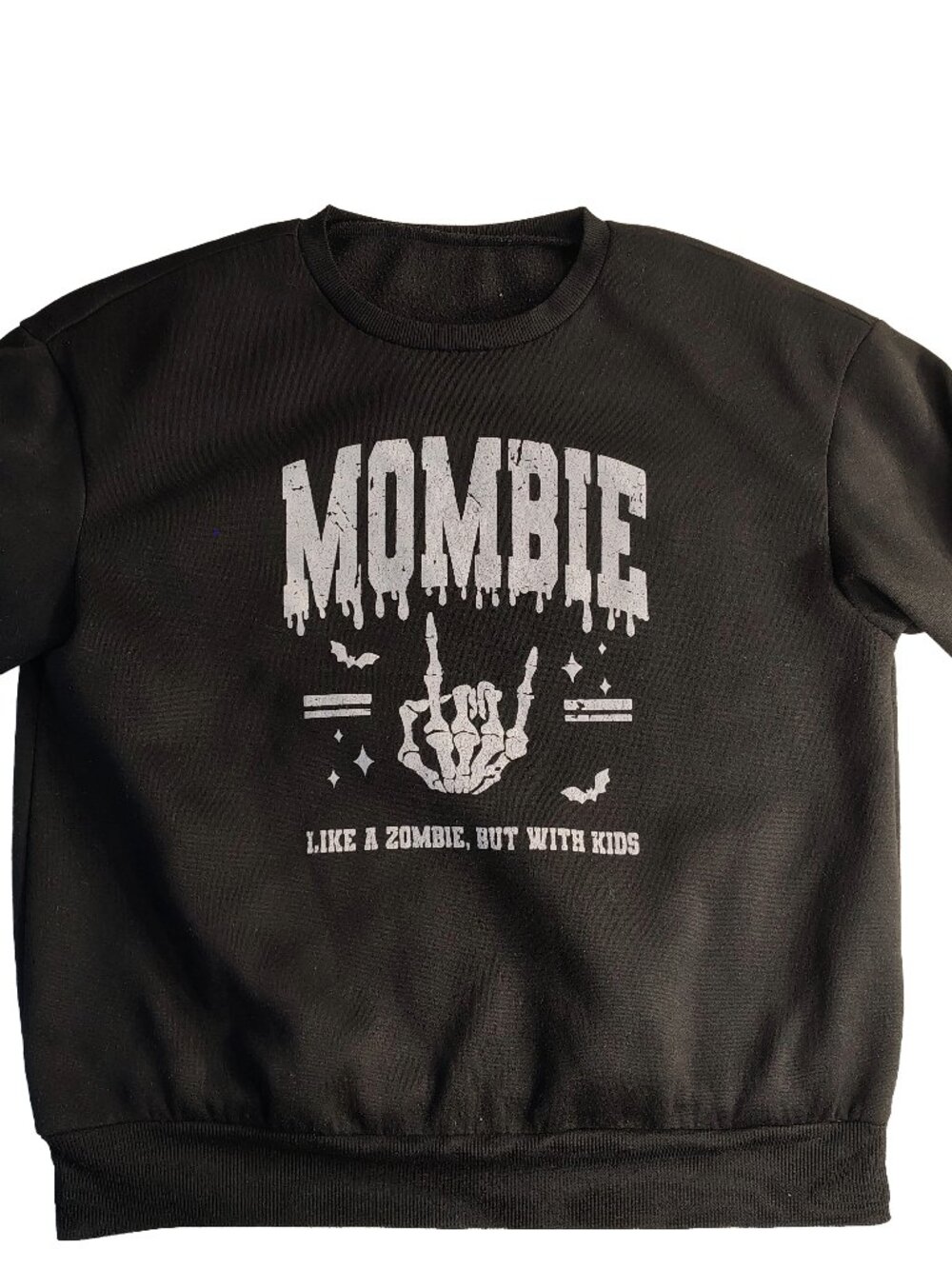 Women's Black Large Mom Humor "Mombie, Like A Zombie, But With Kids" Sweater